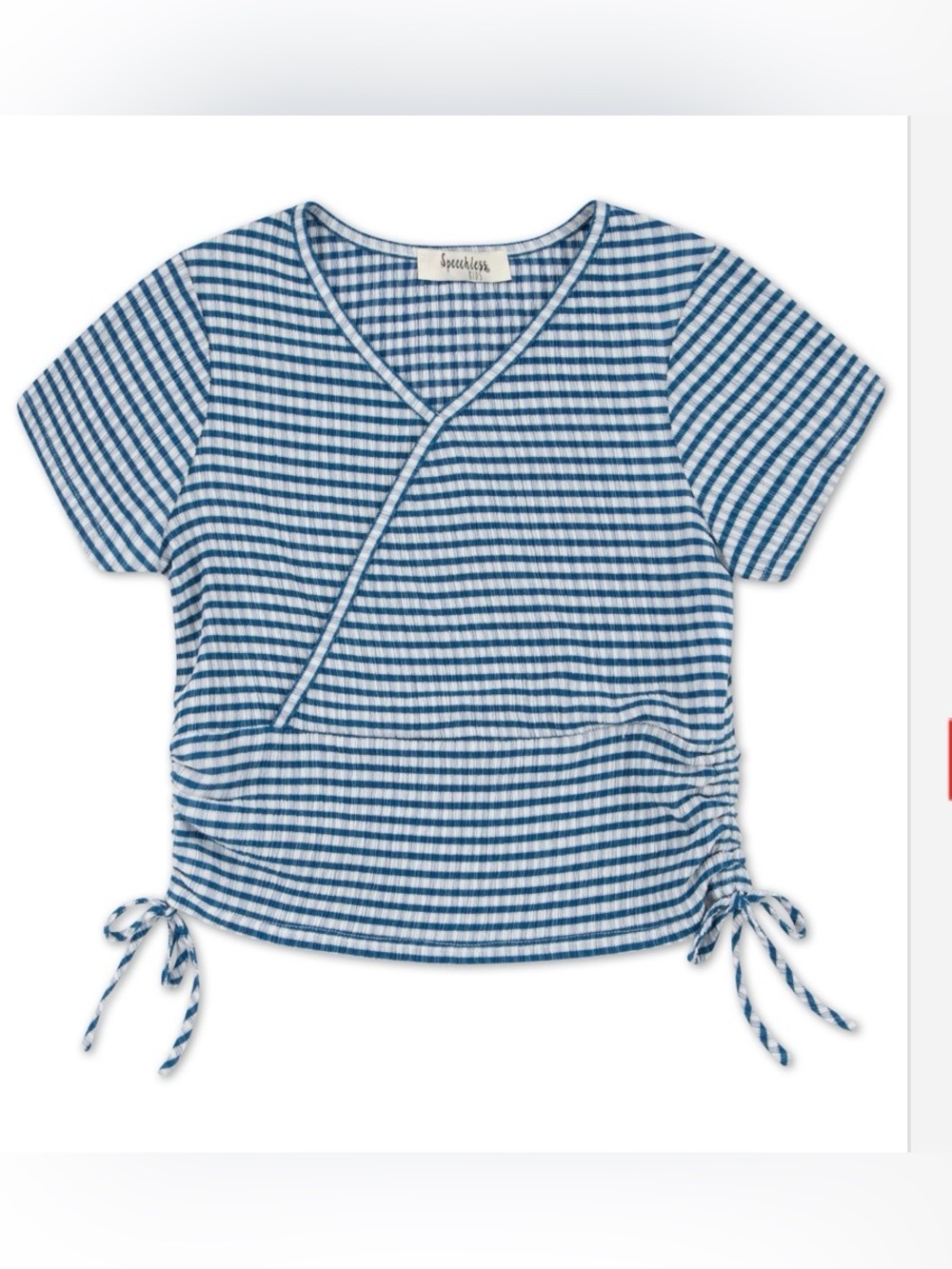 NWT Speechless Big Girls Stripe Top Blue Large